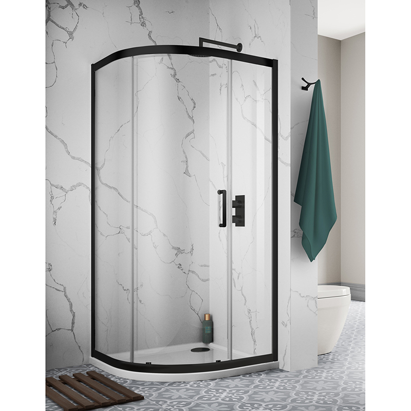 Sommer 8 Quadrant Single Sliding Door - 800mm - Matt Black
